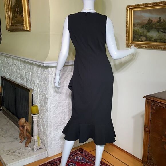 Calvin Klein LBD Sleeveless Ruffled Sheath Dress - Picture 3 of 14